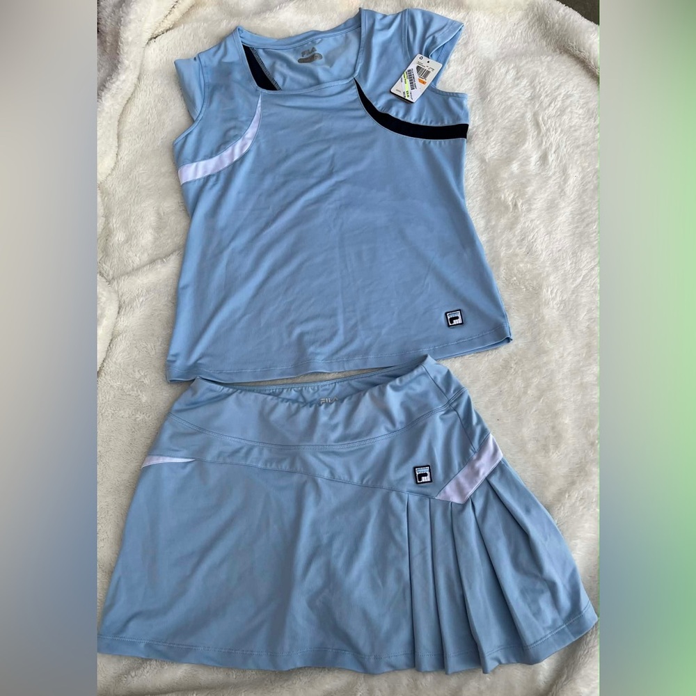 Fila Women's Tennis Outfit Set Consisting Sleeveless Top And Pleated Skirt NWT S